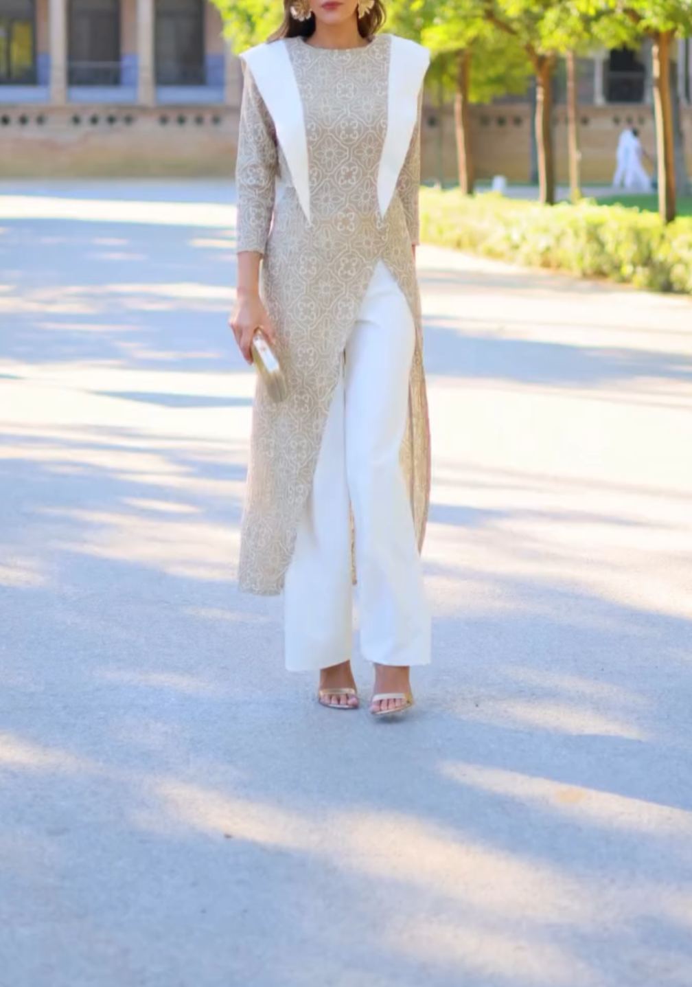 [Copy]Blush Pink Midi Dress with Padded Shoulders & Self-Tie Bow Belt