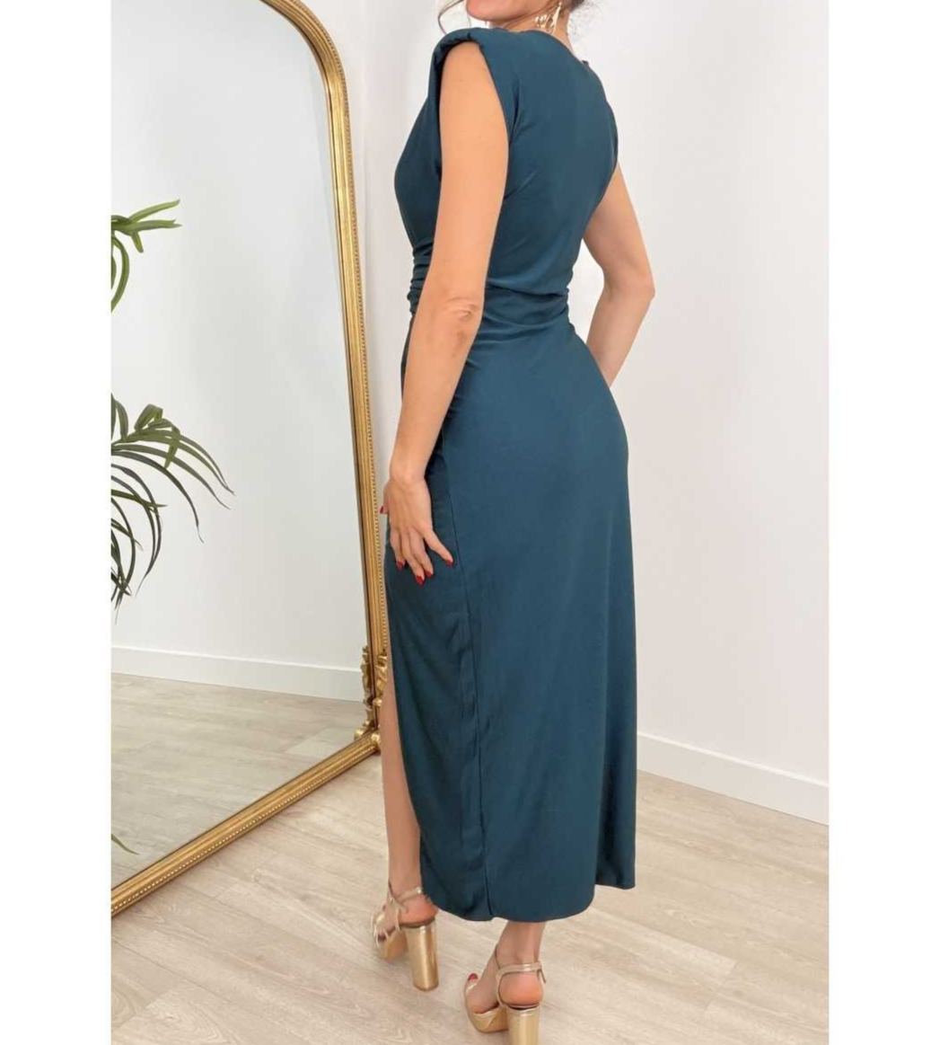 [Copy]Elegant Black Floral Embroidered Tassel Midi Dress, Formal Evening Gown