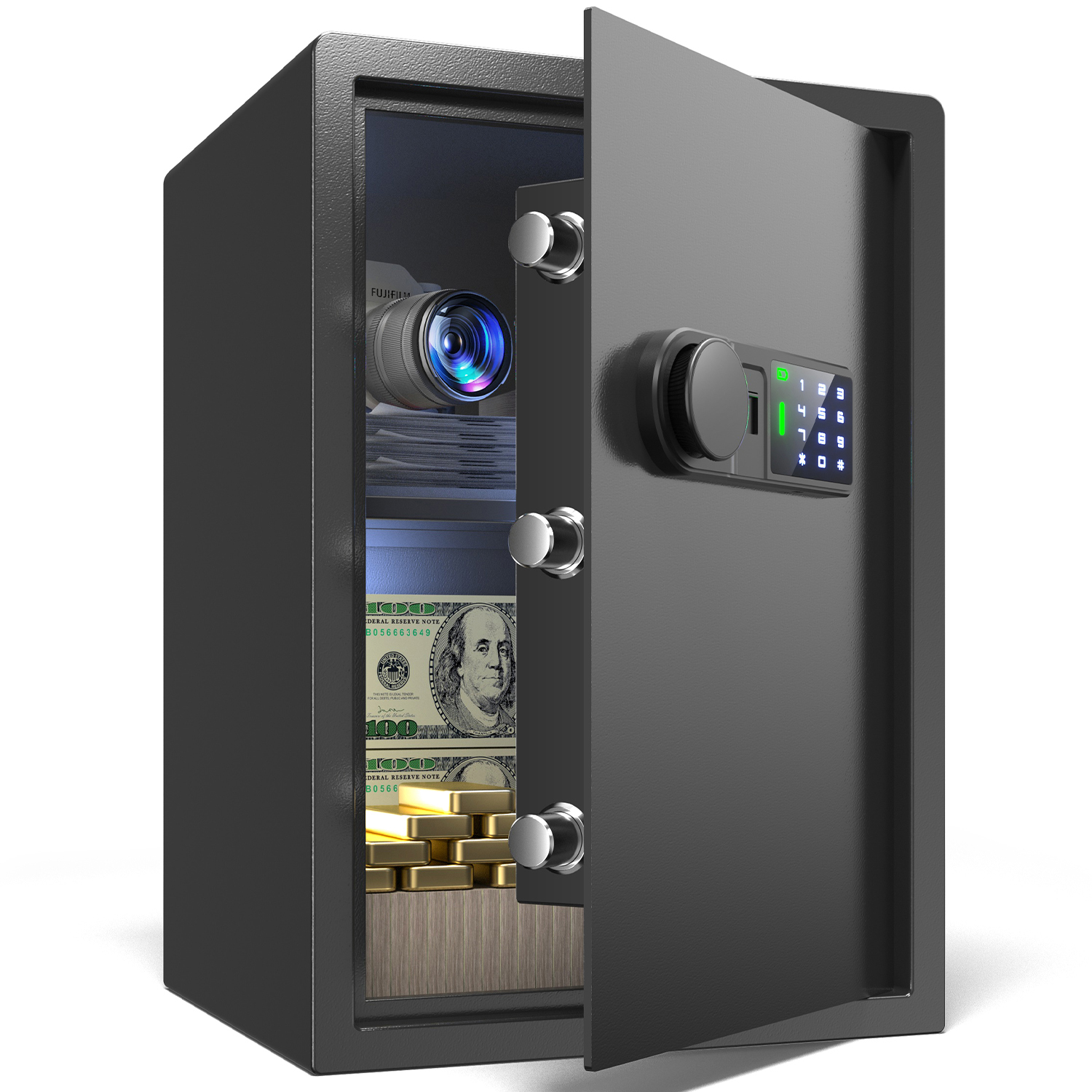 Wedlon Safe Box for home - 18 KG Touch screen lock Box「50E」