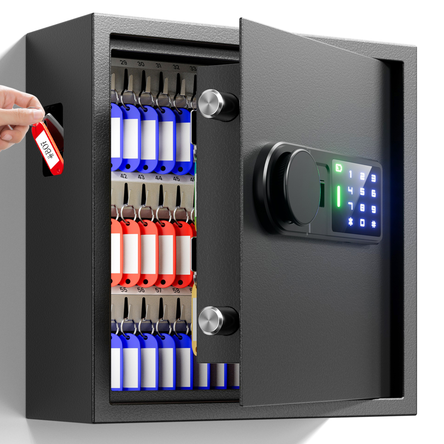 65-Key Electronic Key Safe Lock Box | Anti-Theft Deposit Slot & Key Retrieval Tags