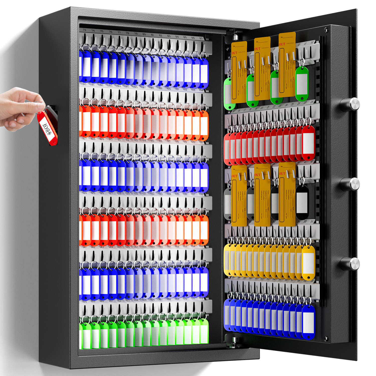 172-Key Electronic Key Safe Lock Box | Anti-Theft Deposit Slot & Key Retrieval Tags