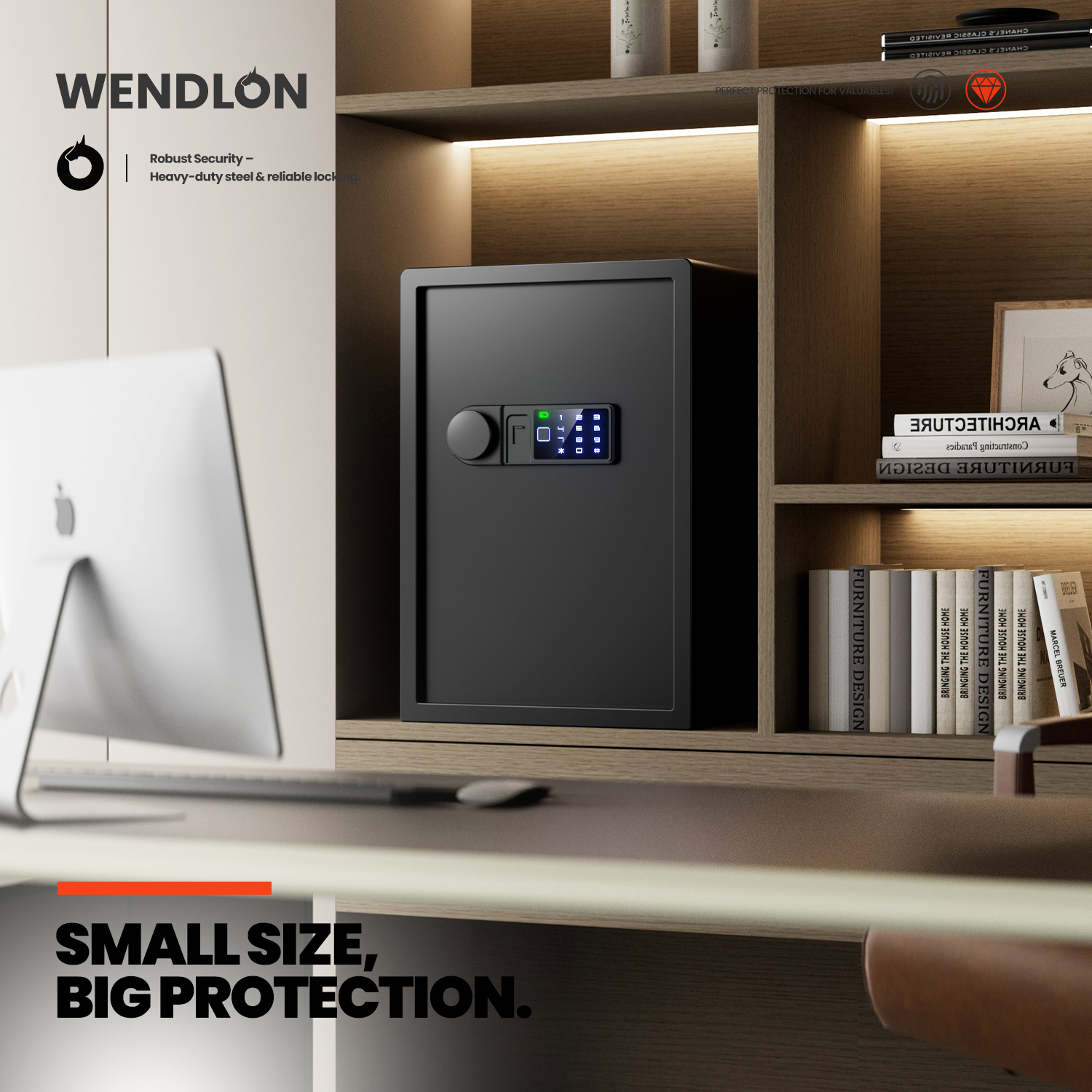 Wedlon Safe Box for home - 18 KG Touch screen lock Box「50E」