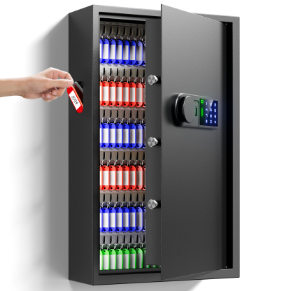 172-Key Electronic Key Safe Lock Box | Anti-Theft Deposit Slot & Key Retrieval Tags
