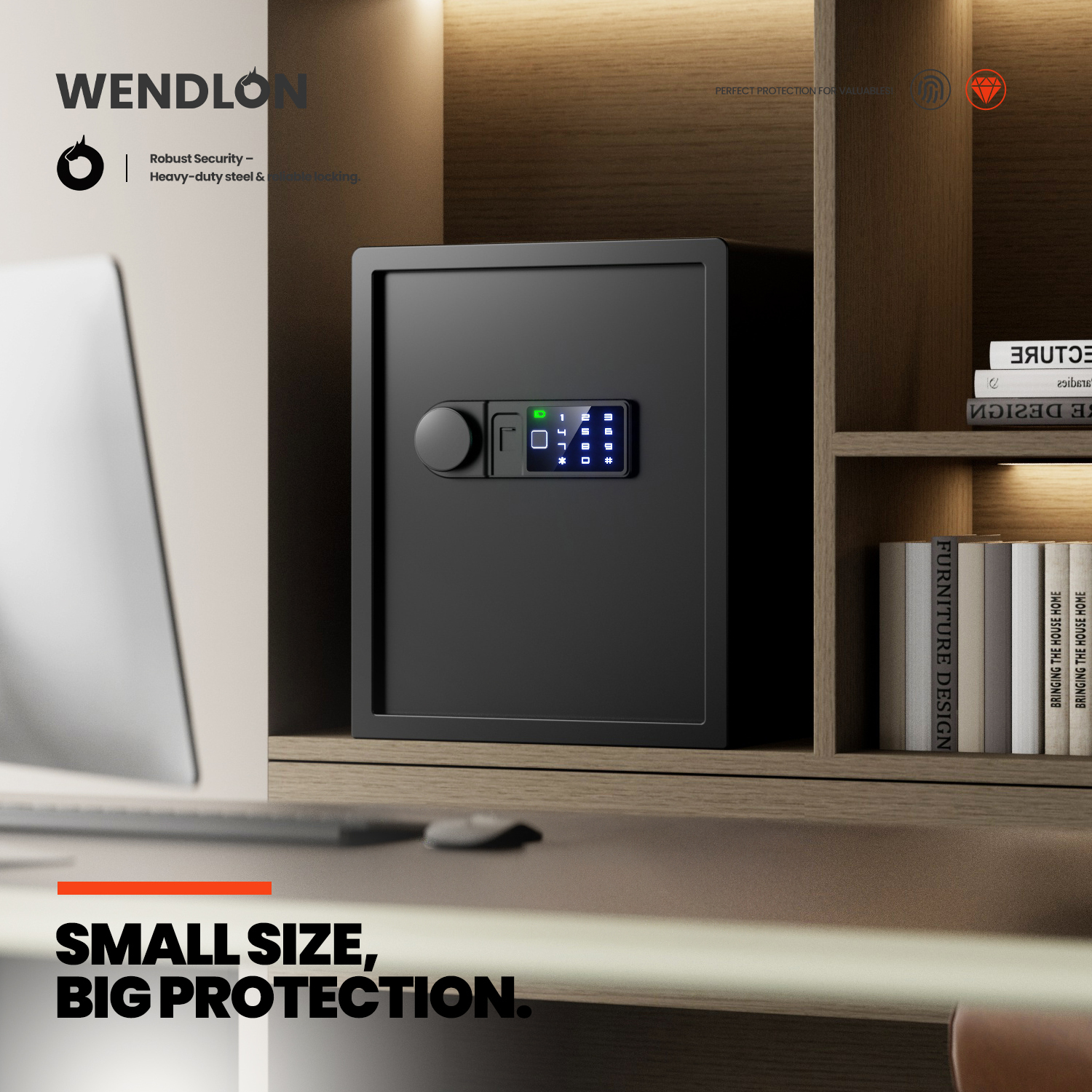 Wedlon Safe Box for home - 16KG Touch screen lock Box