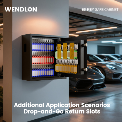 65-Key Electronic Key Safe Lock Box | Anti-Theft Deposit Slot & Key Retrieval Tags