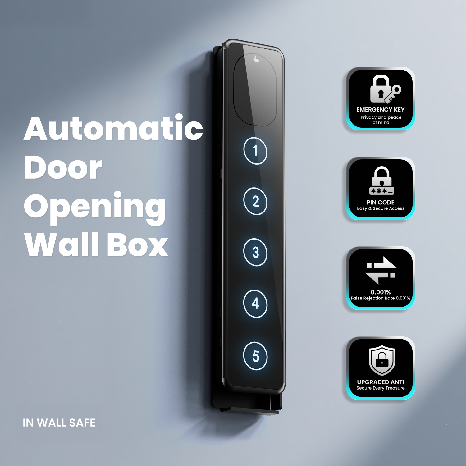 White Hidden Wall Safe, 16" Stud Centers, Quick Access with Document Storage for Cash Valuables