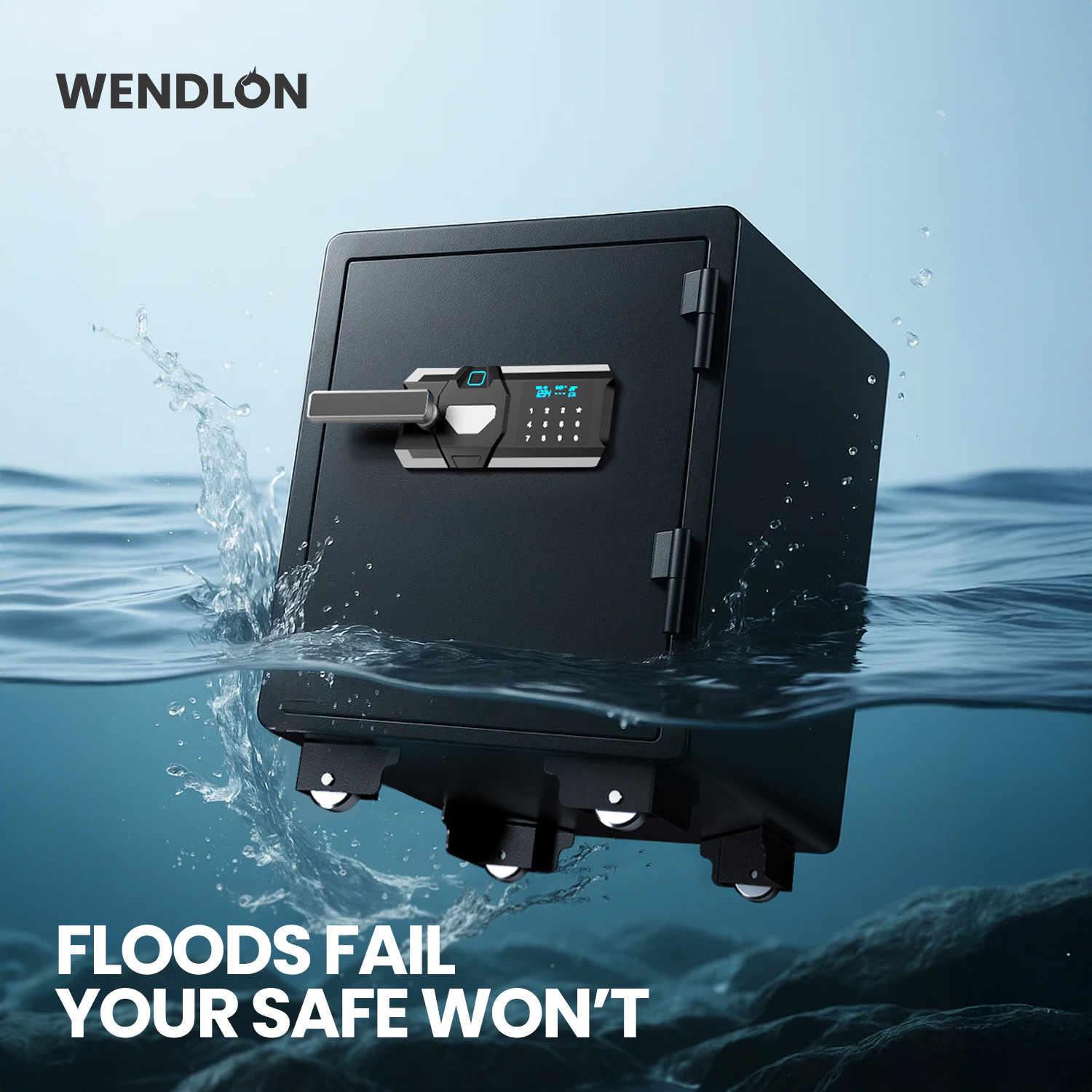 Fireproof and waterproof biometric safe,weighs 75 KG. Fire proof box for home,office,lock box,cabinet with fingerprint