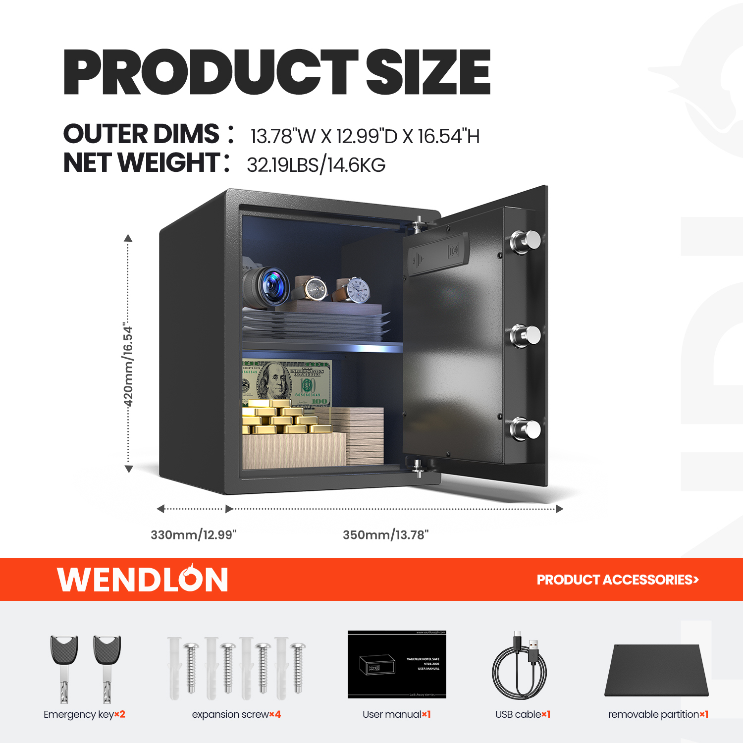 Wedlon Safe Box for home - 16KG Touch screen lock Box