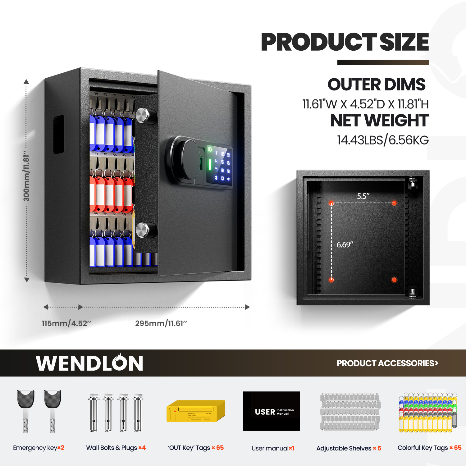 65-Key Electronic Key Safe Lock Box | Anti-Theft Deposit Slot & Key Retrieval Tags