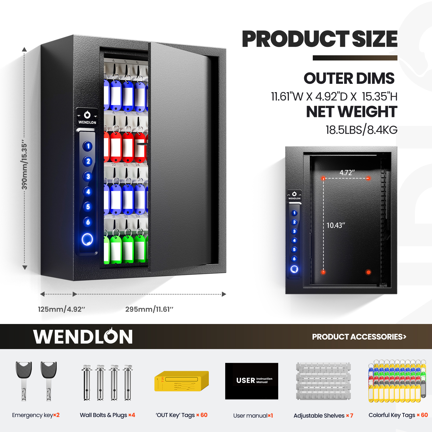 65-Key Biometric Key Safe Lock Box | Anti-Theft Deposit Slot & Key Out Tags 