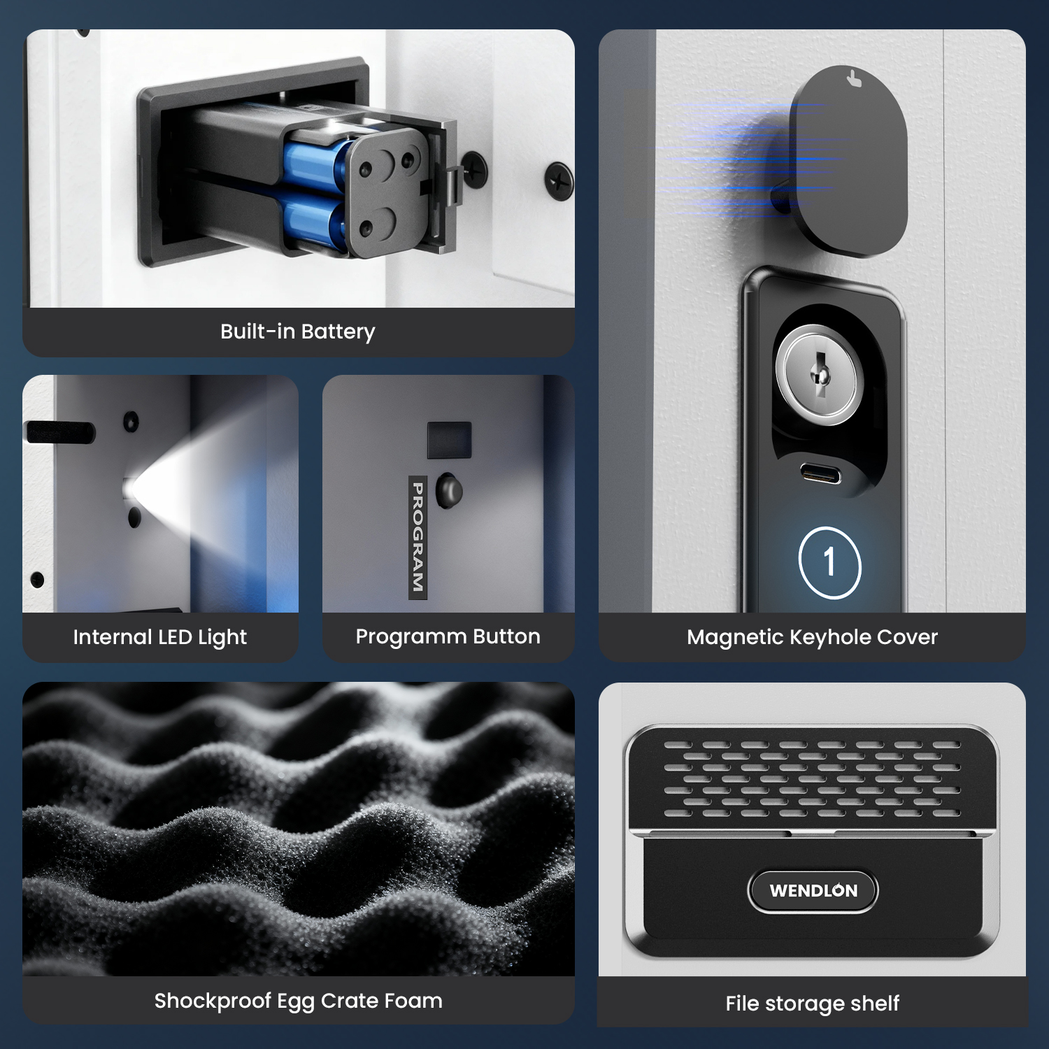 White Hidden Wall Safe, 16" Stud Centers, Quick Access with Document Storage for Cash Valuables