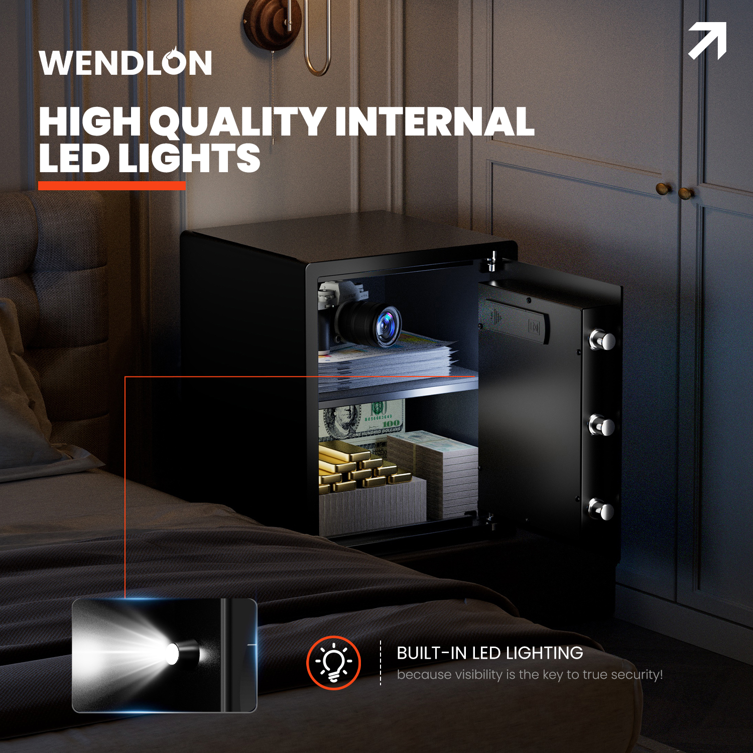 Wedlon Safe Box for home - 16KG Touch screen lock Box