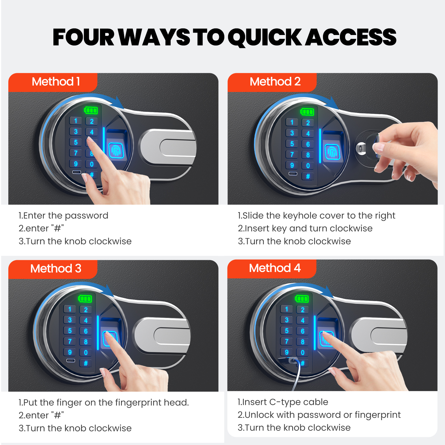 Fireproof and waterproof biometric safe,weighs 33 KG. Fire proof box for home,office,lock box,cabinet with fingerprint