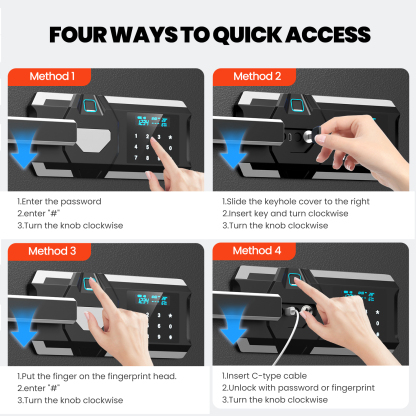 Fireproof and waterproof biometric safe,weighs 75 KG. Fire proof box for home,office,lock box,cabinet with fingerprint