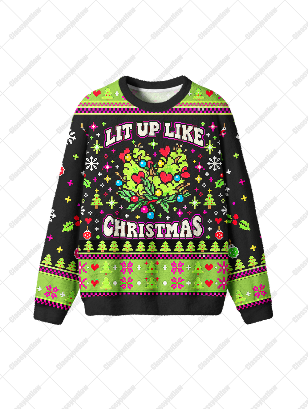 LIT CHRISTMAS VIBES UGLY CHRISTMAS SWEATSHIRT