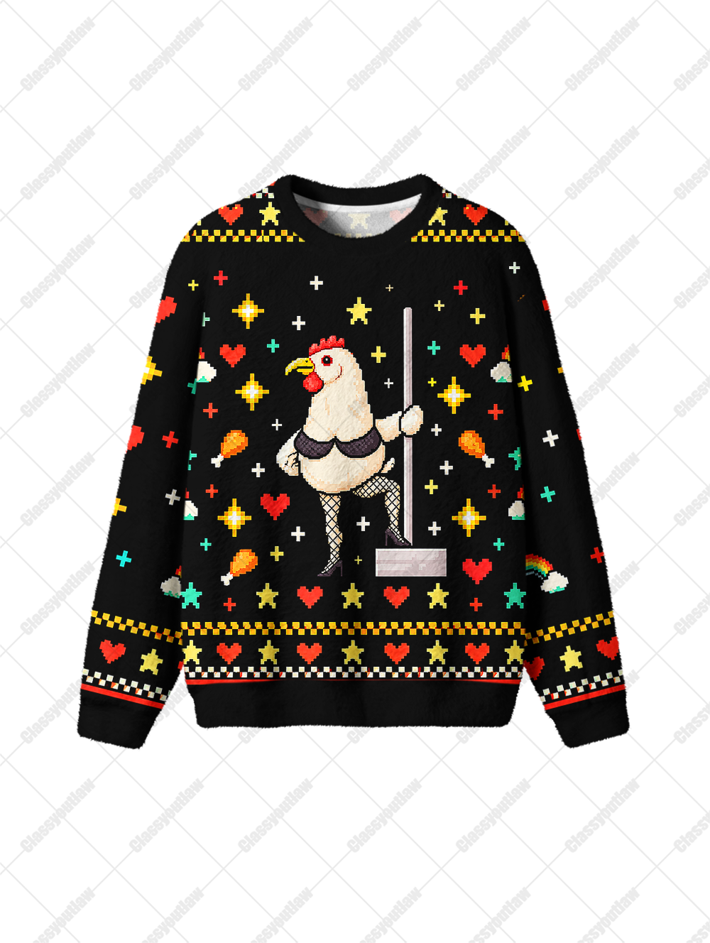 STAGE POLE CHICKEN KNIT SWEATSHIRT