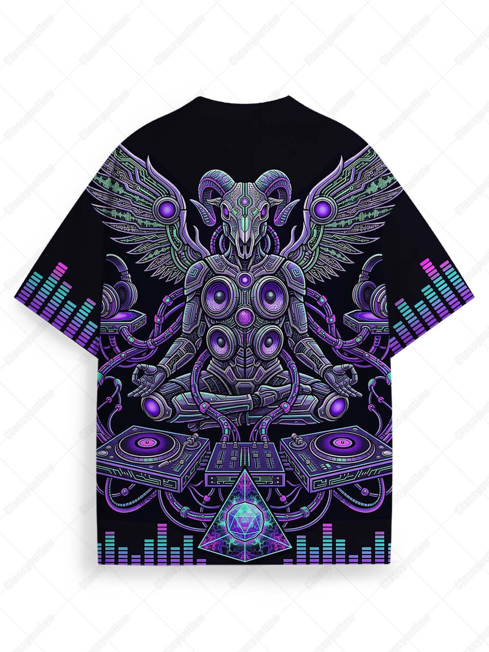 Electric Ascension – Cyber Temple Streetwear Graphic T-shirt