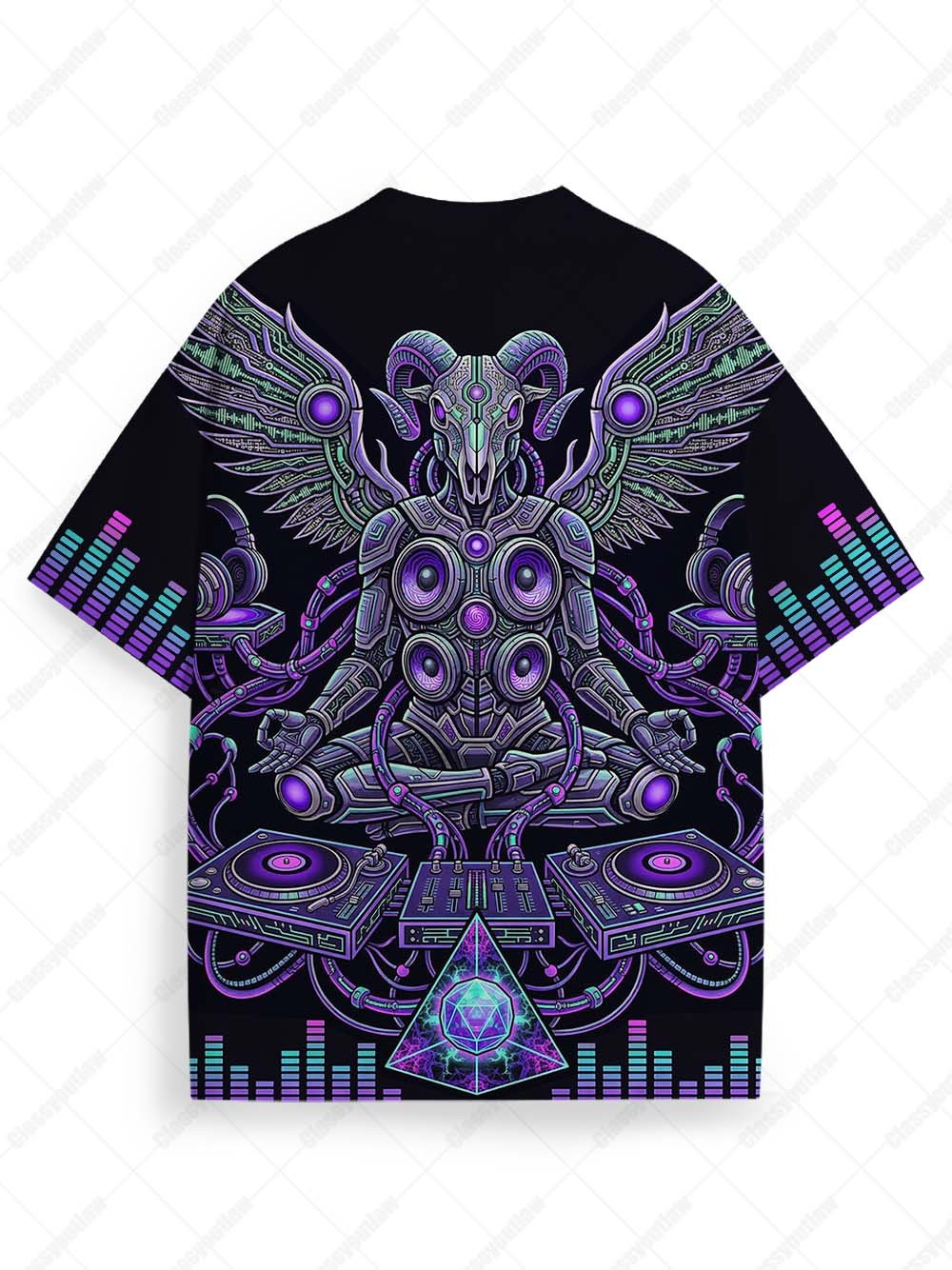 Electric Ascension – Cyber Temple Streetwear Graphic T-shirt