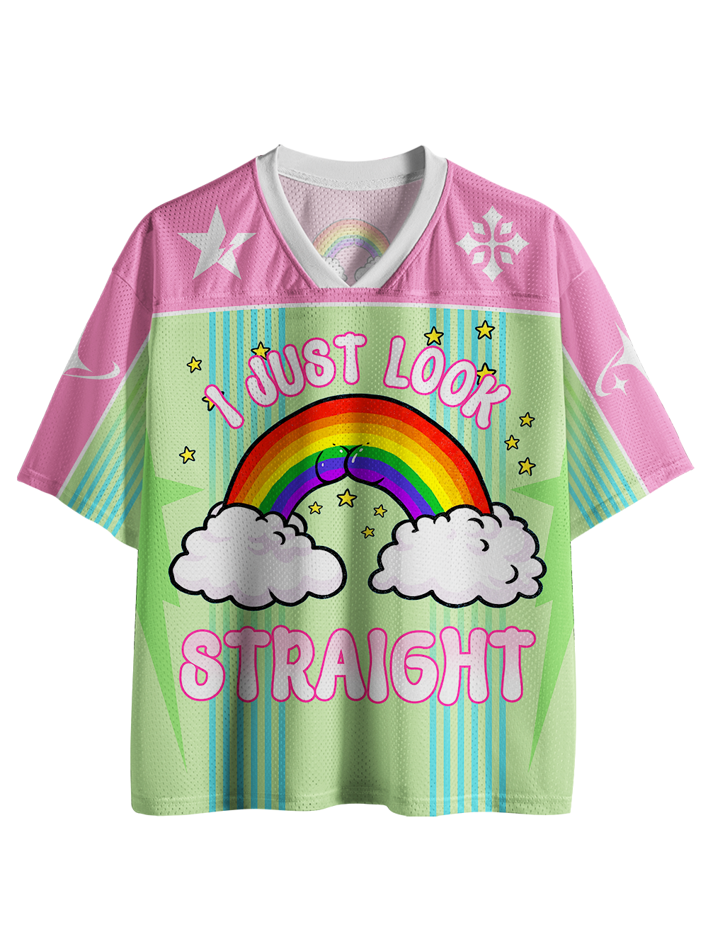 I JUST LOOK STRAIGHT MESH JERSEY