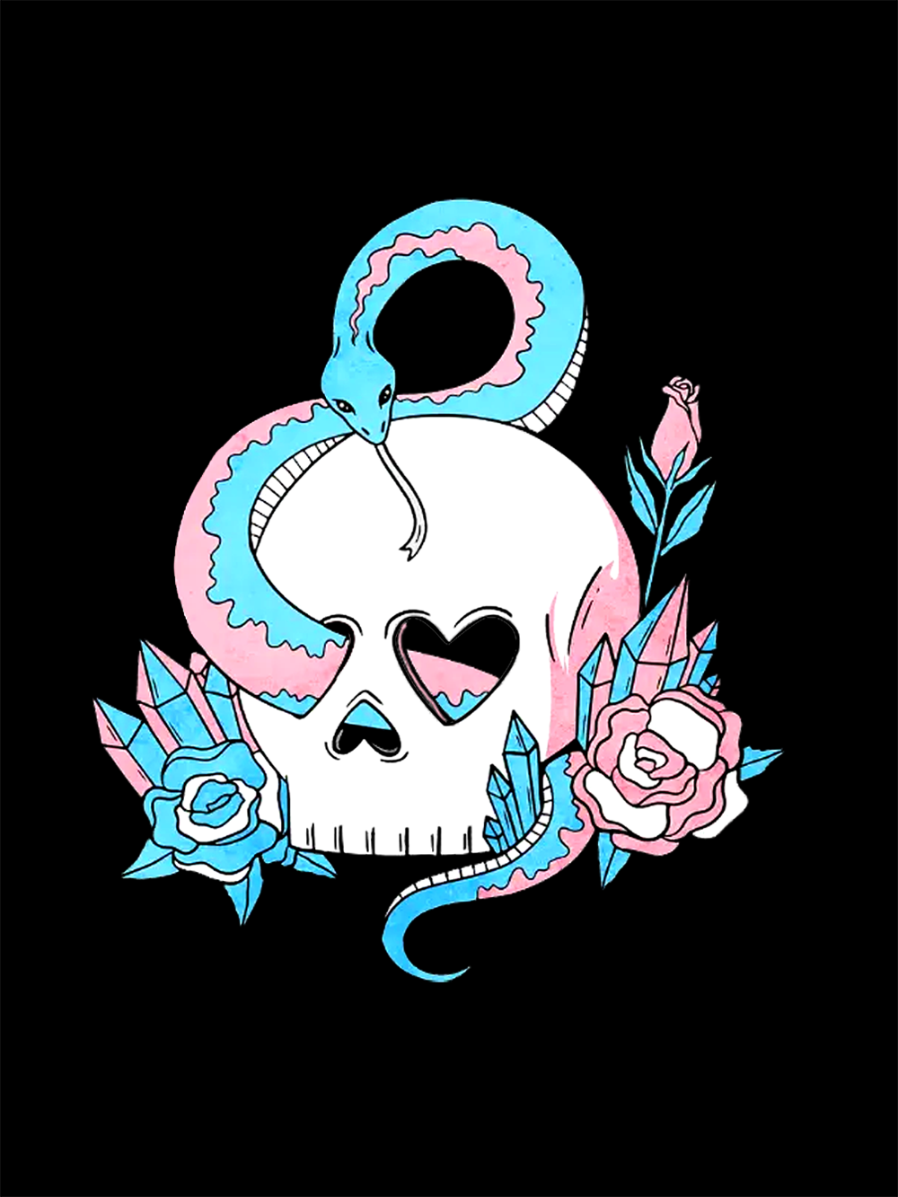 Serpent and Skull Elegance Washed Tshirt