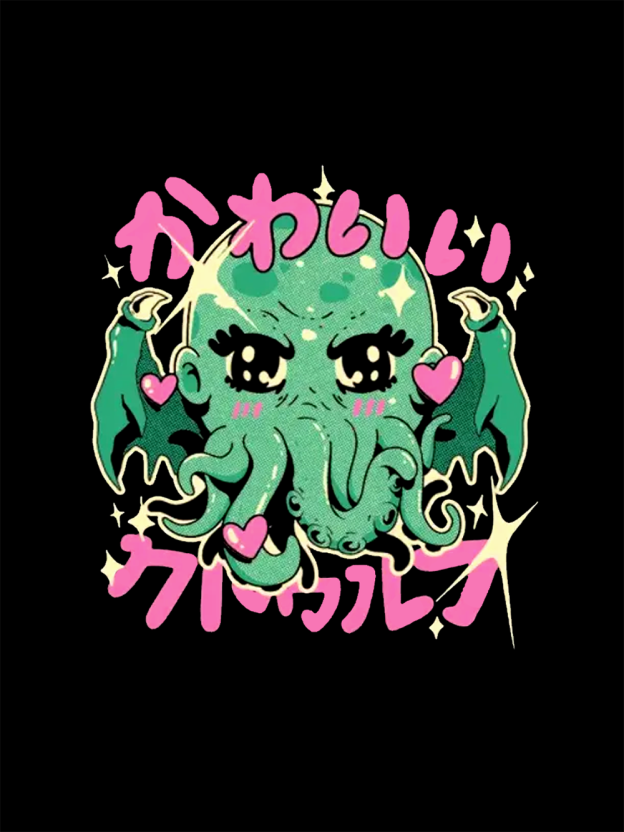 Kawaii Cthulhu Washed Tshirt