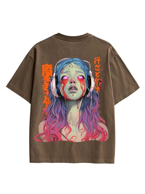 Ghost Song Double Sided Print Washed Tshirt