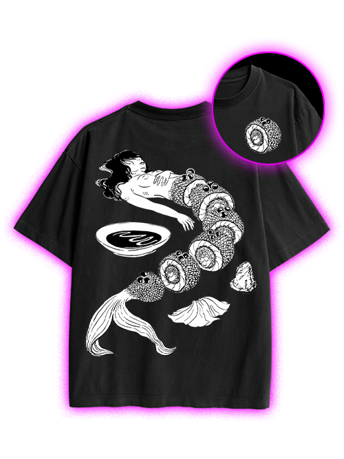 Human Sushi Slices  Double Sided Print Washed TShirt