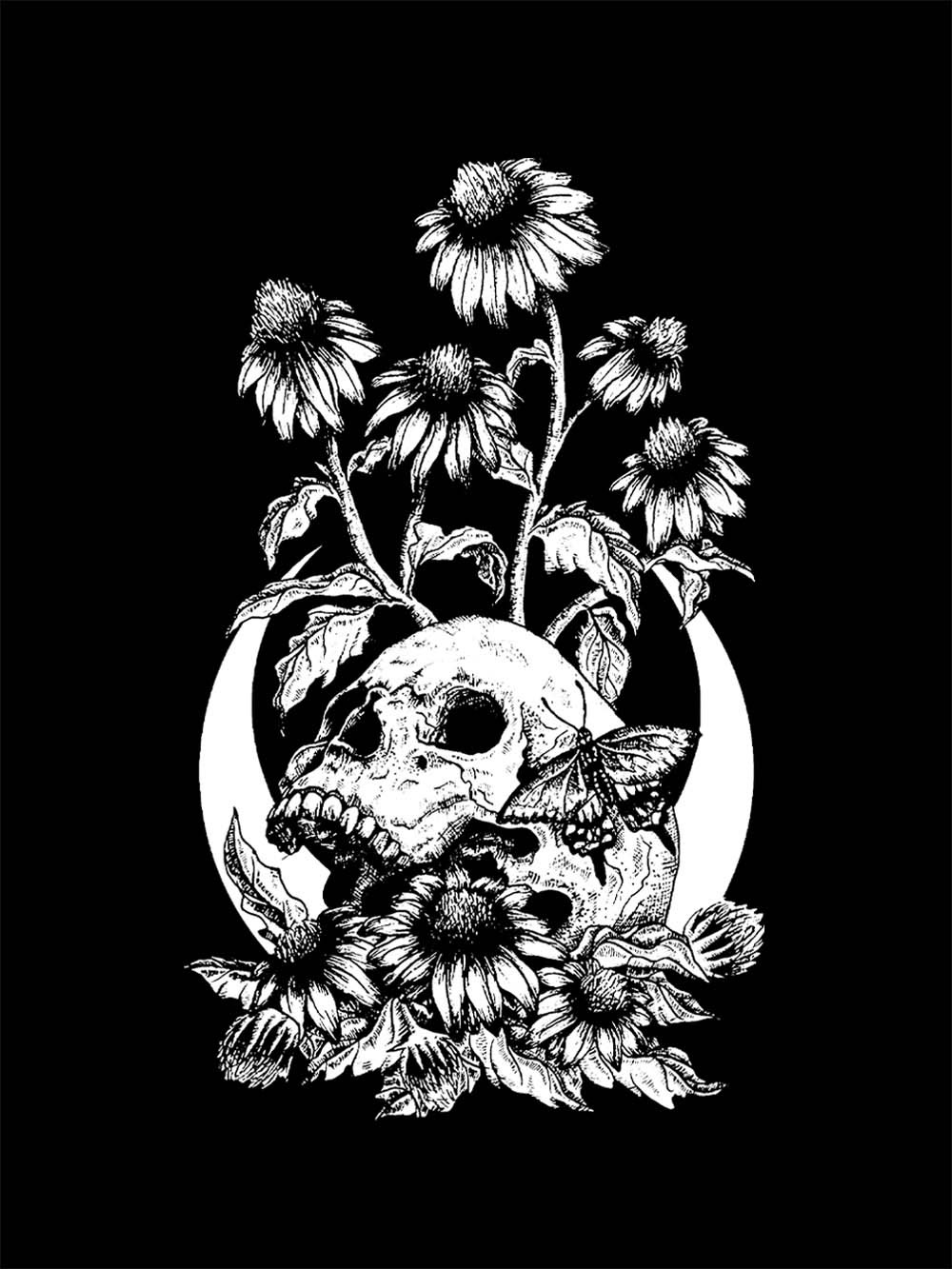 Floral Skull Washed Tshirt