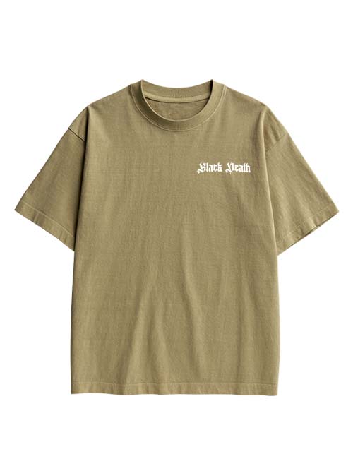 Black Death Double Sided Print Washed TShirt