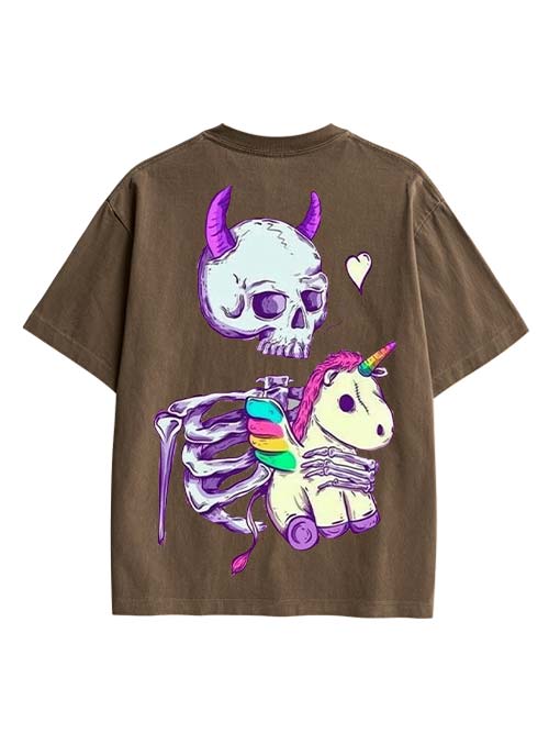 Dark Whimsy Double Sided Print Washed TShirt