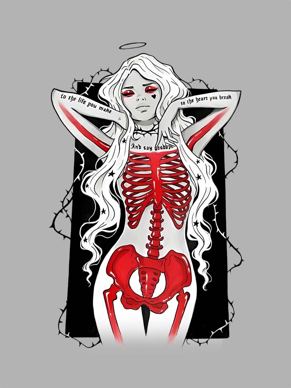 Angelic Skeleton Washed Tshirt