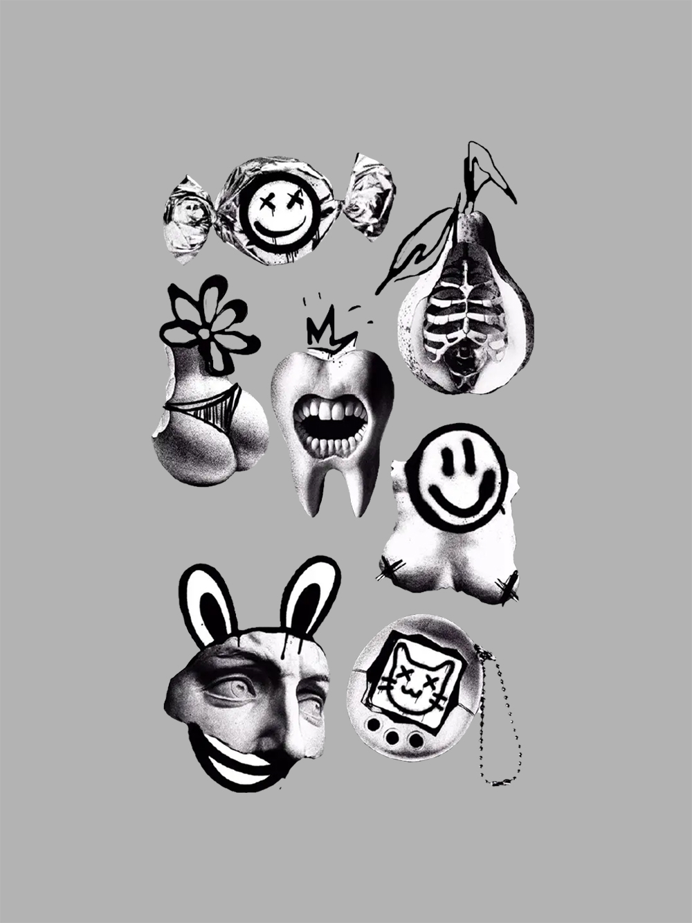 Abstract Chaos Collage Washed Tshirt