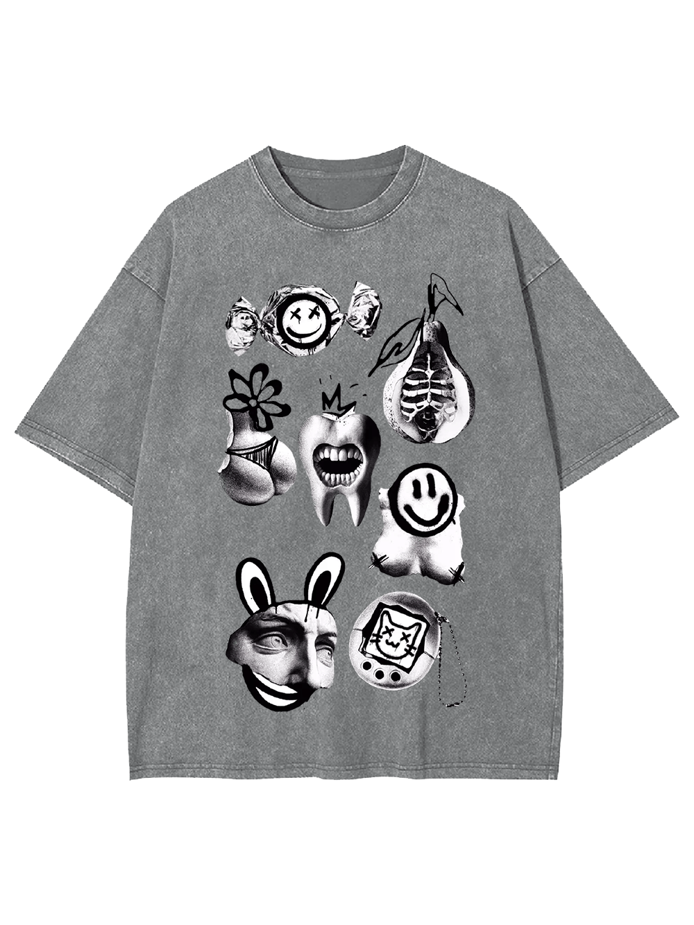 Abstract Chaos Collage Washed Tshirt