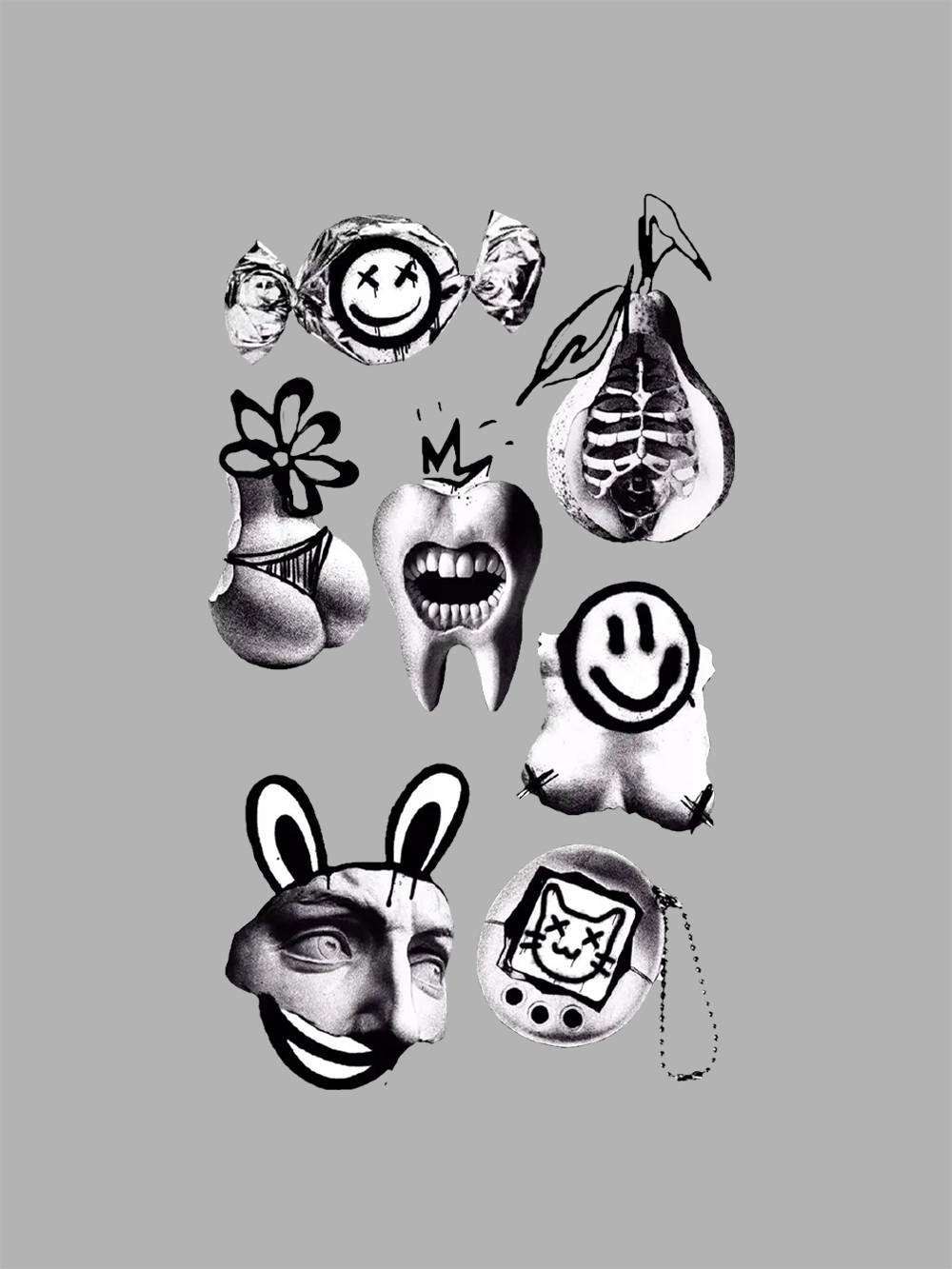 Abstract Chaos Collage Washed Tshirt