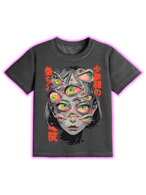 Thousand Eyed Fantasy Washed Slim Tshirt-ClassyOutlaw Sale