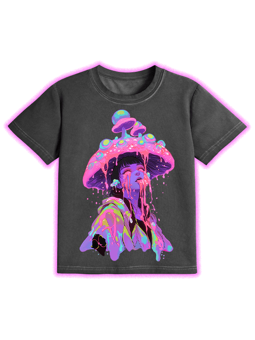 Mushroom Dreamscape Washed Slim Tshirt