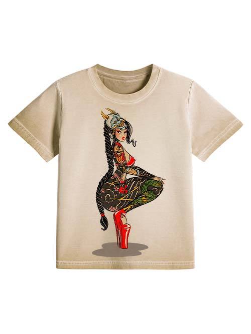 Tattooed Warrior Washed Slim Tshirt