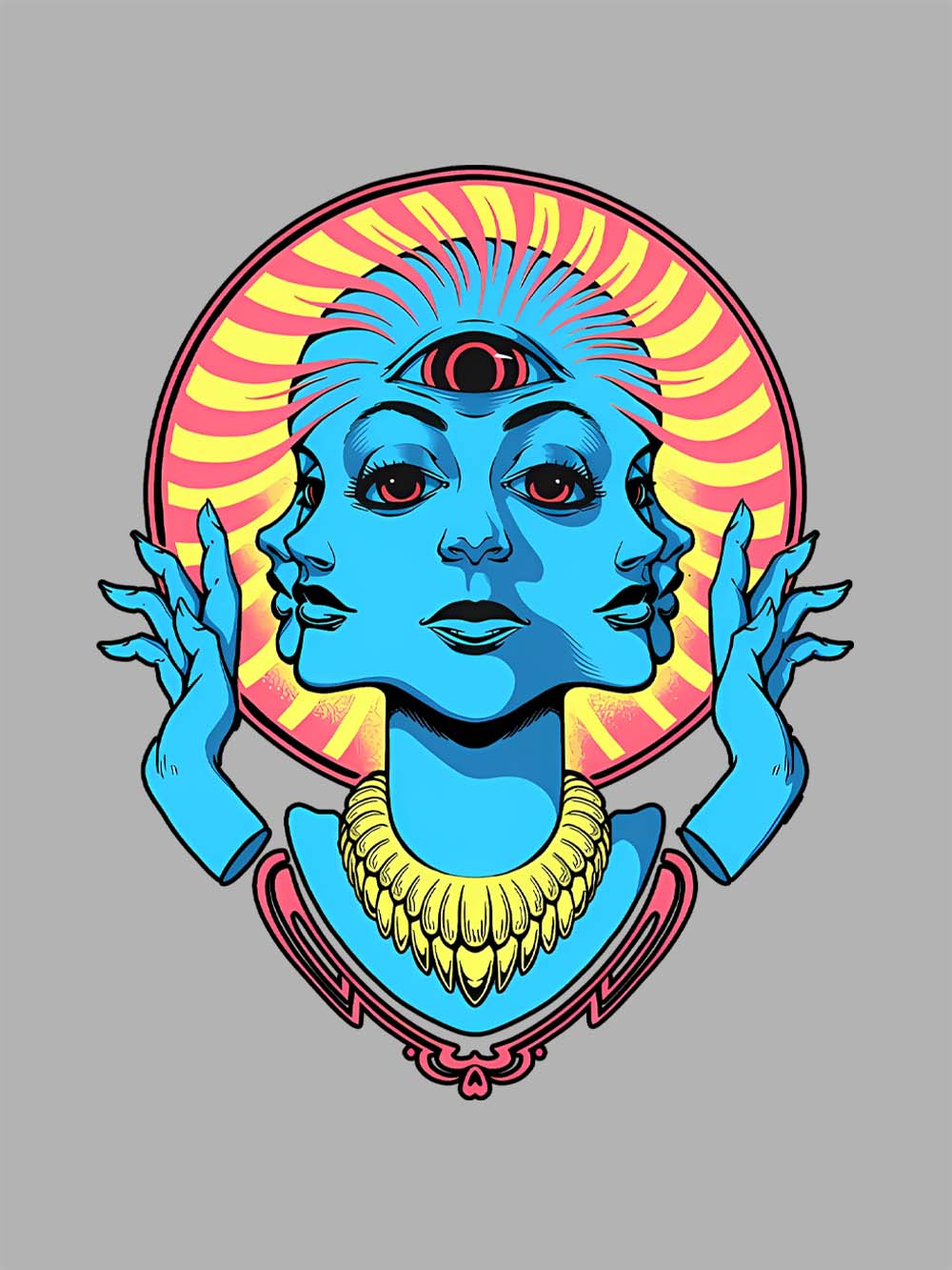 Triple Face Oracle Washed Tshirt