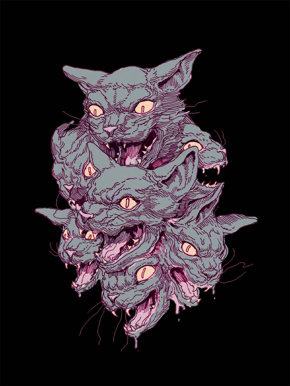 Multi-Headed Beast Washed Tshirt