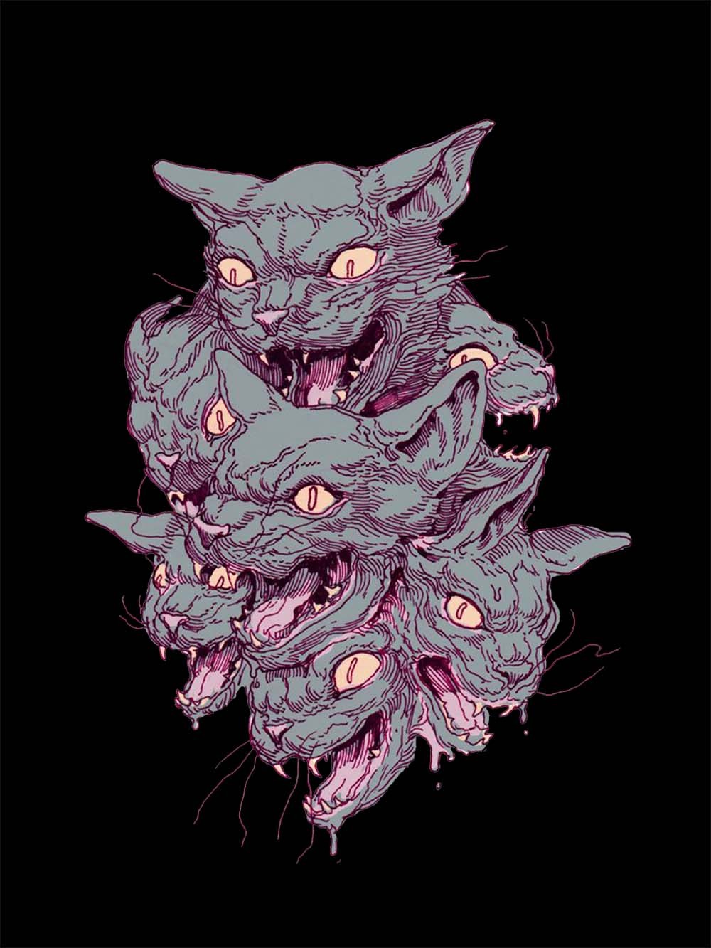 Multi-Headed Beast Washed Tshirt