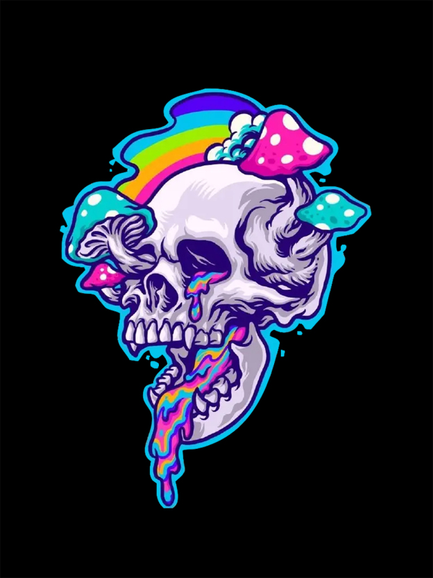 Psychedelic Skull Dream Washed Tshirt