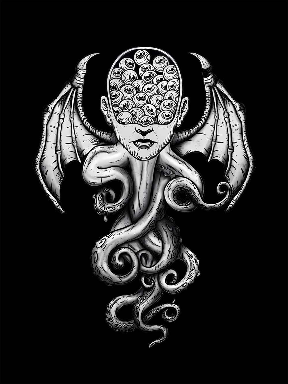 Octopus-Woman Hybrid Washed Tshirt