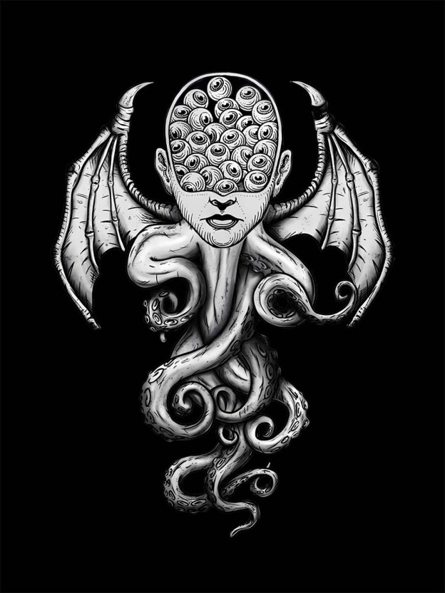 Octopus-Woman Hybrid Washed Tshirt