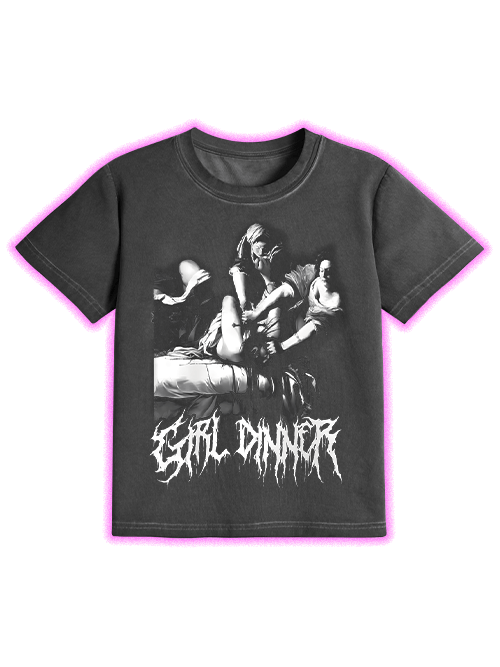 Girl Dinner Washed Slim Tshirt-ClassyOutlaw Sale