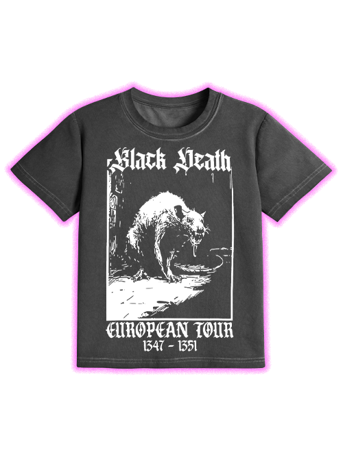 Black Death Washed Slim Tshirt-ClassyOutlaw Sale