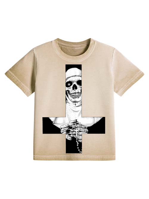 Skeletal Nun Washed Slim Tshirt