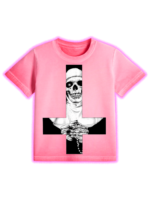 Skeletal Nun Washed Slim Tshirt