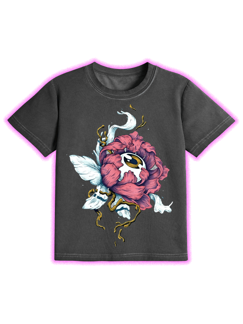 Floral Eye Fusion Washed Slim Tshirt