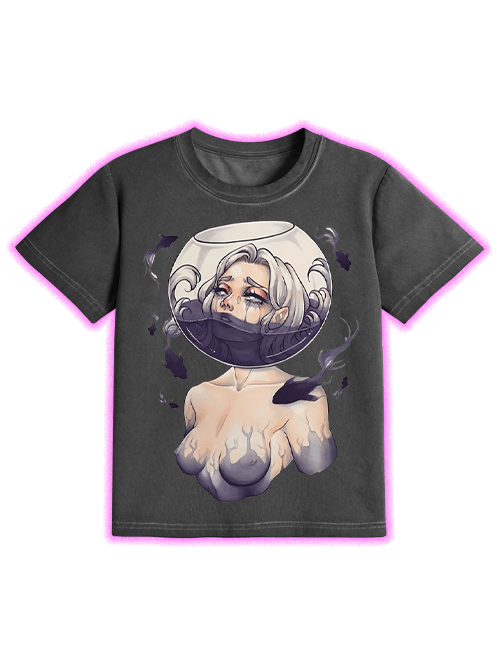 Drowning In Silence Washed Slim Tshirt-ClassyOutlaw Sale