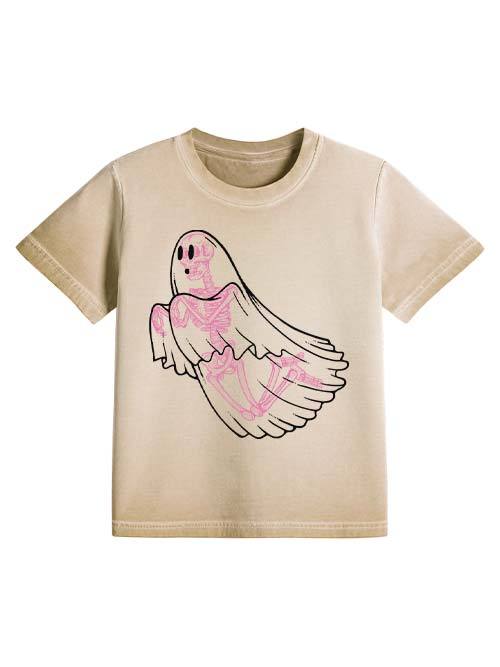 Ghostly Skeleton Veil Washed Slim Tshirt